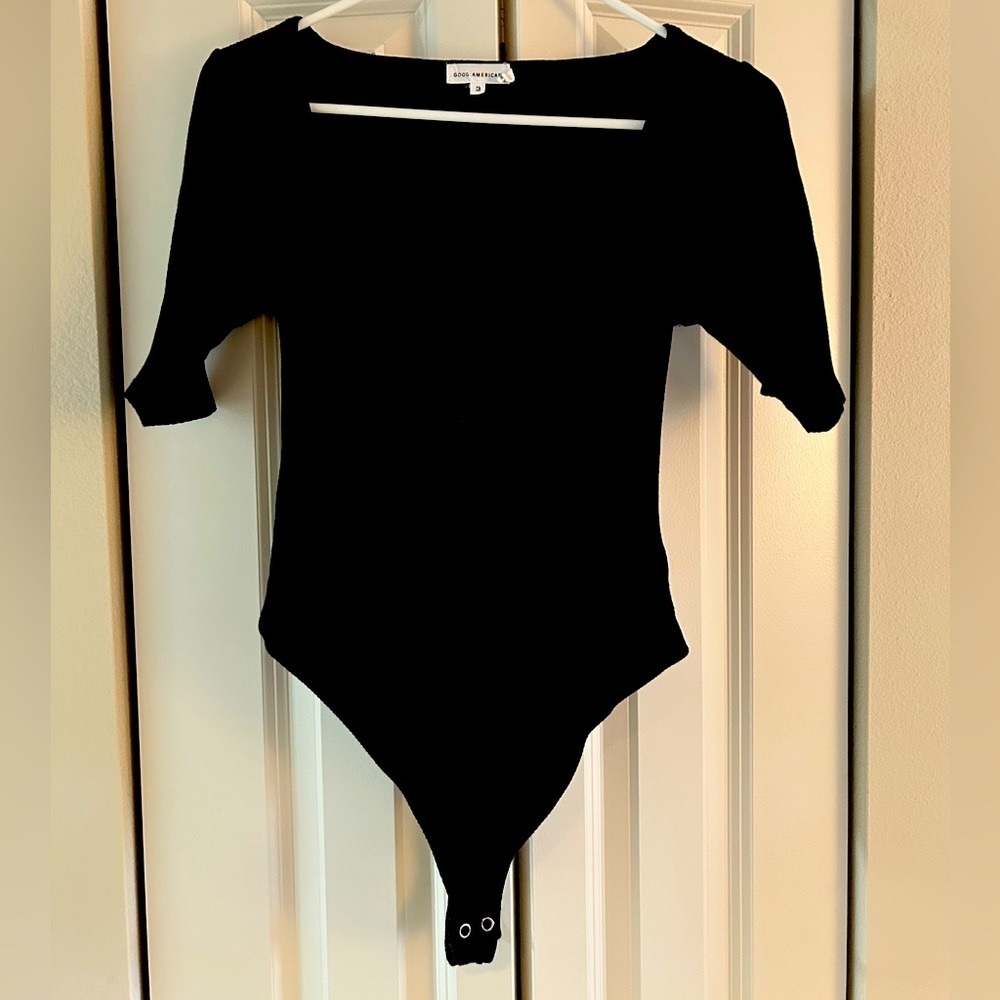 Good American Square Neck Ribbed Bodysuit